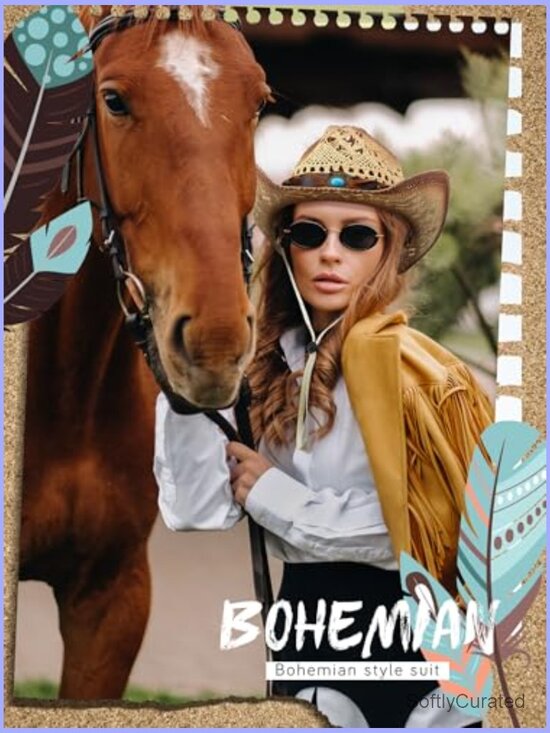Straw Cowgirl Hat Set with 6 Interchangeable Bands main image 6